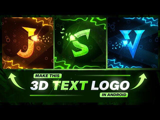 Make This Glowing  3d Text Logo in Android | Gaming Text Logo Tutorial | Glowing Text Gaming Logo