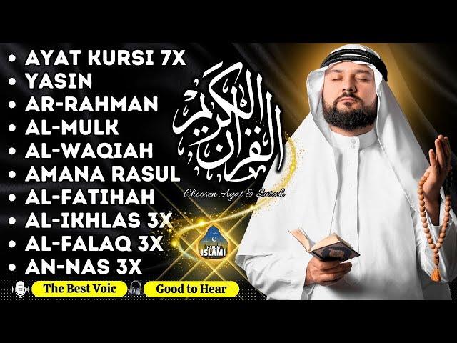 Peaceful Voice Ayat Kursi 7x, Surah Yasin, Ar Rahman, Waqiah, Al Mulk, Kahfi, Ikhlas, Falaq, An Nas