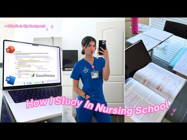 How I Study In Nursing School! study guide tutorial & what's in my backpack