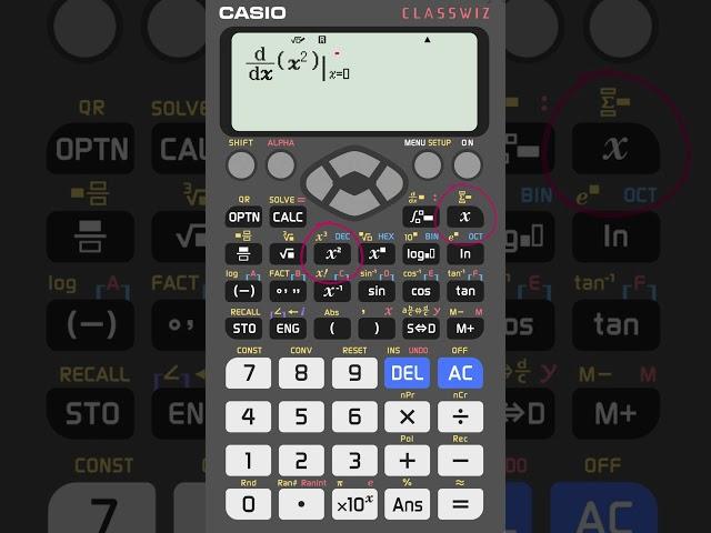 How to find the derivative at a point with #casio #calculator #classwiz #991ex #derivatives