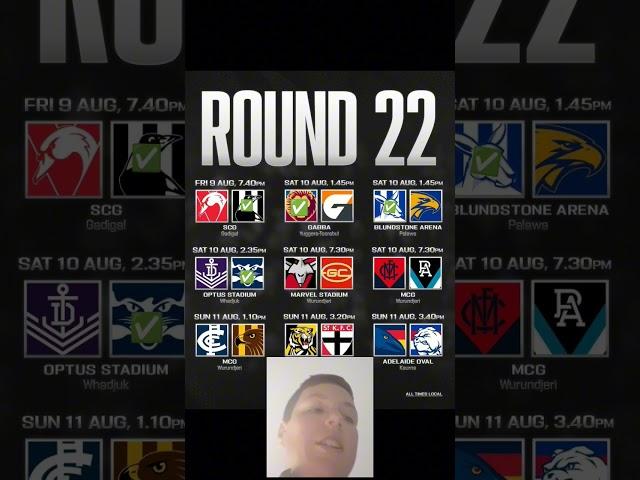 Round 22 AFL Tips 2024