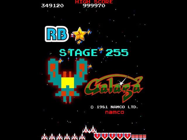 1981 [60fps] Galaga Stage 255 (Skip the challenging stages)