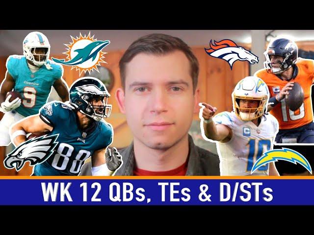 Week 12 QB, TE and D/ST Rankings (Top 25) | 2024 Fantasy Football