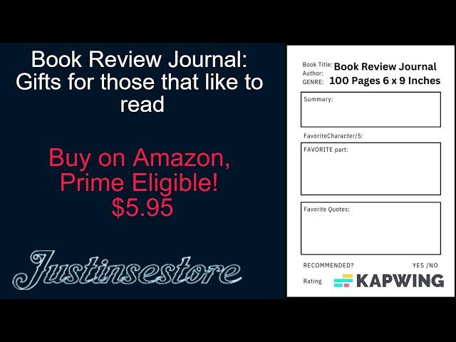 Book Review Journal: Gifts for those that like to read #Justinsestore