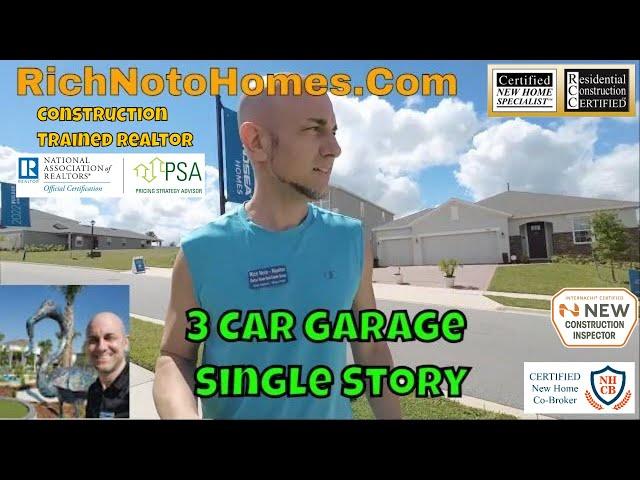 Ridgeview Clermont FL Real Estate Agent,  Miles Floor Plan by Landsea Homes | 3 car garage | Olympus