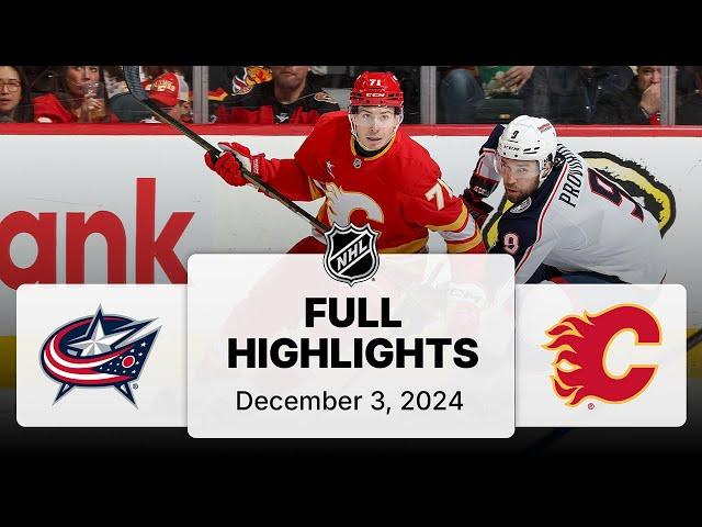 NHL Highlights | Blue Jackets vs. Flames | December 03, 2024