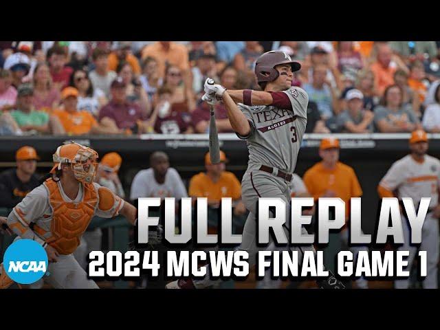 Texas A&M vs. Tennessee: 2024 Men's College World Series Final Game 1 | FULL REPLAY