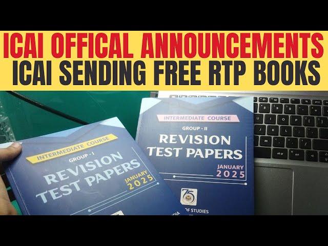 ICAI Sending Free RTP Books | CA Exam January 2025 | ICAI Official Notice