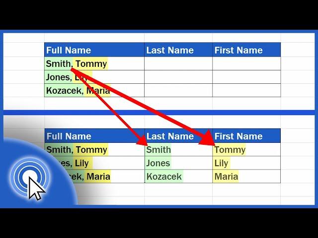 How to Separate Names in Excel