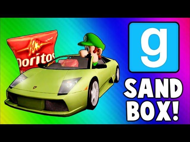 Gmod Sandbox Funny Moments - Driving Test, Banana Gun, Soccer Fun, To the Butt Cave!