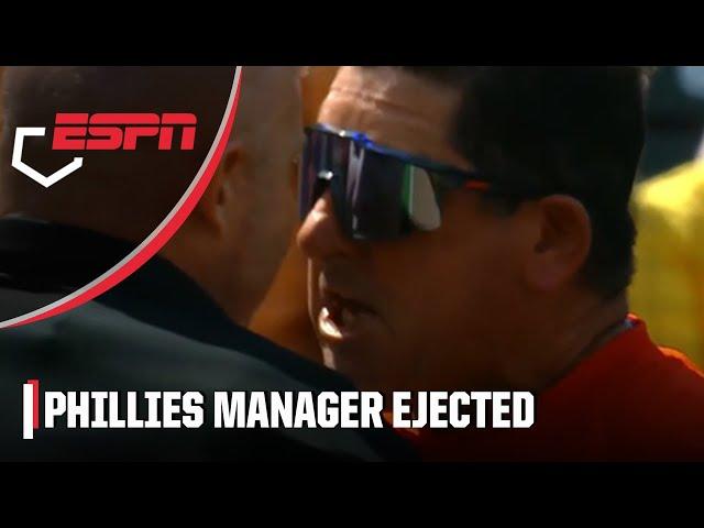 Phillies manager Rob Thomson GETS HEATED & EJECTED after reversed HBP call ️ | ESPN MLB