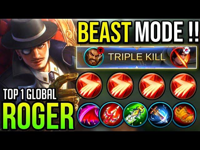 ROGER BEAST MODE [ Top 1 Global Roger ] ROGER BEST BUILD 2020 - Mobile Legends