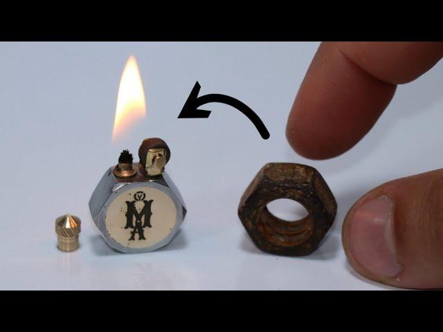 Making Lighter ( turning rusty Nut into a micro Lighter )