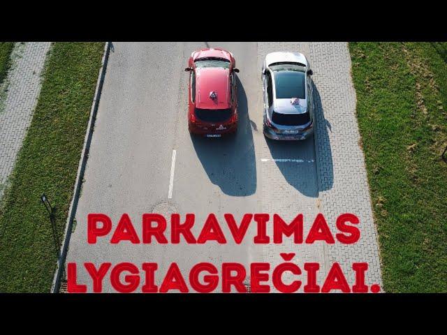 “Regitros” pratimas mieste. Parkavimas lygiagrečiai galu.