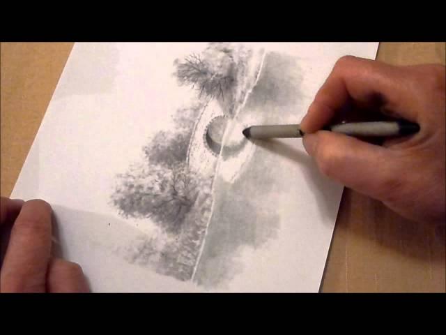 How to draw reflections in water using graphite pencils