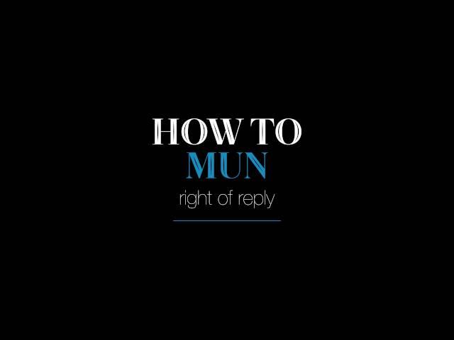 How To MUN | Right of Reply | UWED MUN 2016