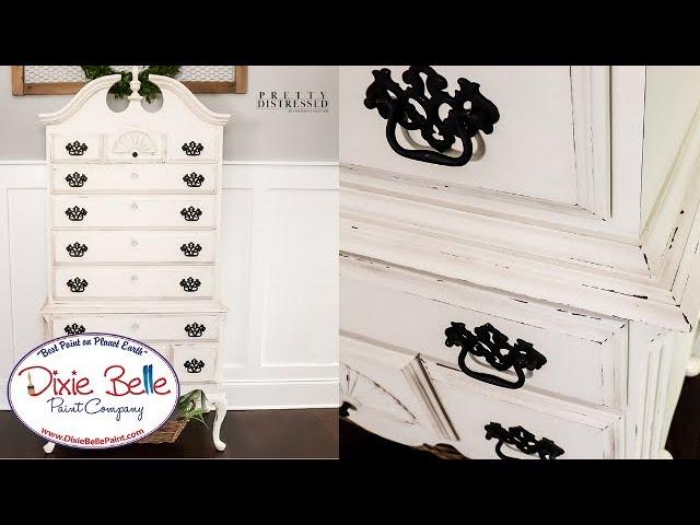 How To Create The Perfect Distressed White Farmhouse Dresser with Dixie Belle Paint