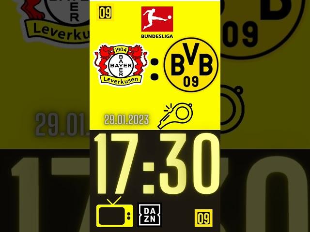 Bayer 04 Leverkusen gegen Borussia Dortmund in Leverkusen am 29.01.2023. #b04bvb #bvb #bvb09