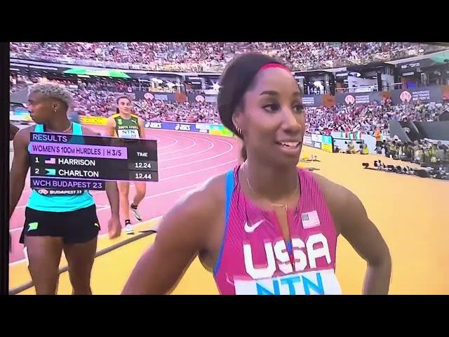 Keni Harrison runs fastest time In History to win 100M.2023.