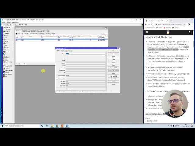 MikroTik routeren OpenVPN beüzemelése | ITFroccs.hu