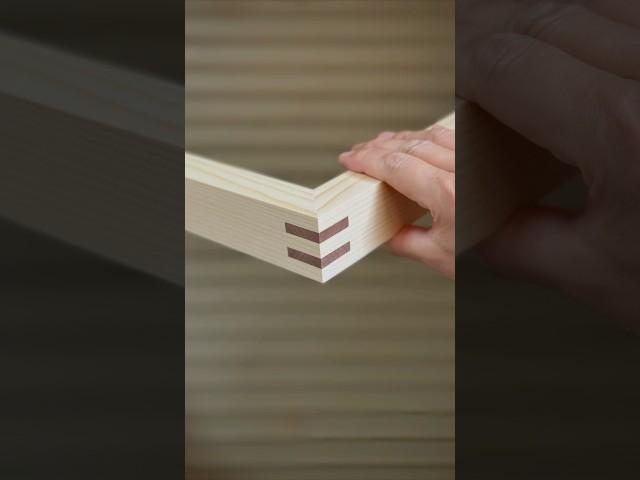 How to Reinforce a Miter Joint with Two Splines (Hand Tools Only)  #shorts #woodworking #diy