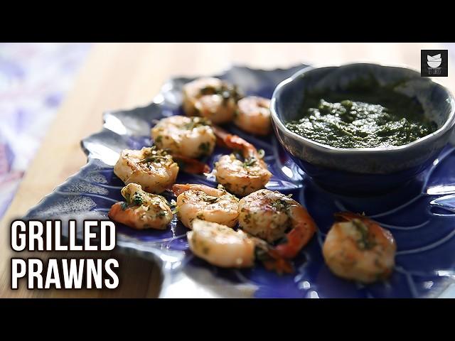 Grilled Prawns With Lemon & Coriander | Healthy & Tasty Grilled Prawns At Home | Easy Prawns Recipe