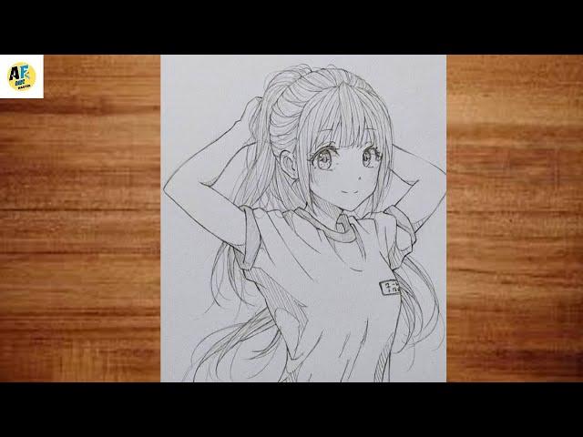 How to Draw Anime Girl |Cute & easy  girl Drawing Tutorial | Step-by-Step Anime Sketch for Beginners