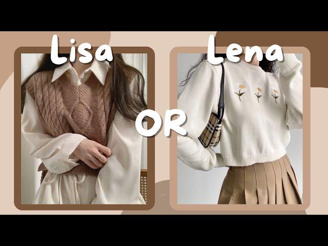 Lisa or Lena || (fashion, clothes, hairstyles and accessories ) #Lisa #lena #kwaii  #thisorthat