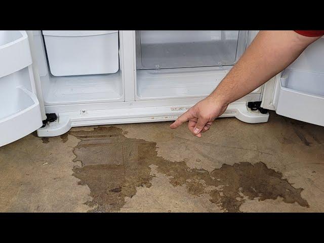 GE Refrigerator Leaking Water on the Floor - How to Clean a Drain Line