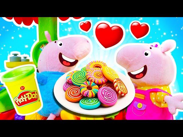 Spielzeug Video für Kinder mit Peppa Wutz | Plüpa Plüsch Paradies. Leckere Kekse aus Play Doh.