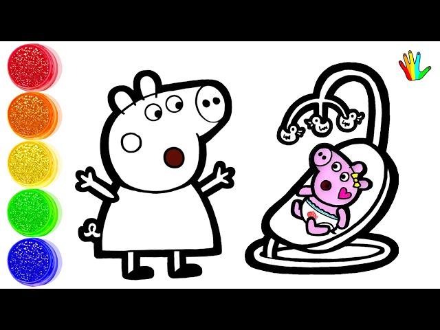 How to Draw Peppa and Chloé with Baby Evie  Super Cute Scene! - Bee Art TV