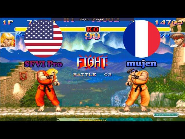 #arcade Super Street Fighter 2 Turbo  SFVI Pro (Usa) vs mujen (France) 超级街霸2X