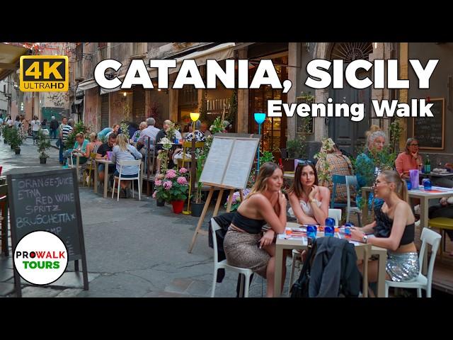 Catania, Italy Evening Walking Tour 2024 - 4K60fps with Captions by Prowalk Tours