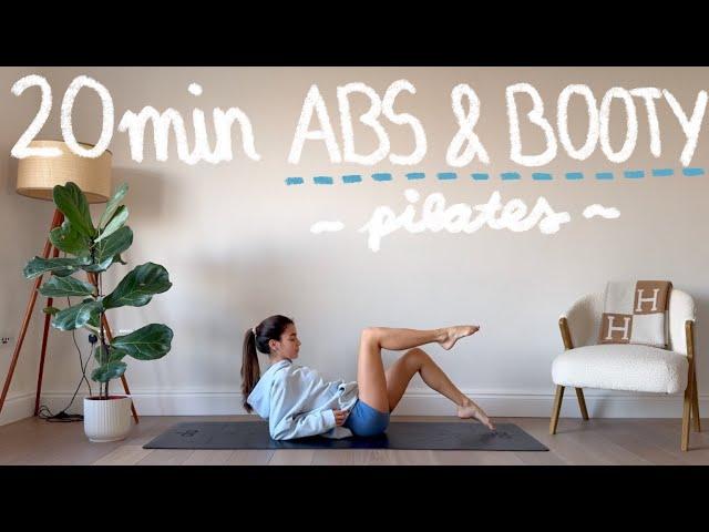 20MIN abs & booty workout // at-home pilates (no equipment)