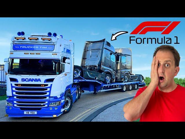 COLLECTING 2 EX FORMULA 1 TRUCKS FROM MERCEDES | #truckertim