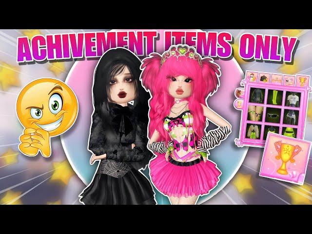 ONLY Using *ACHIEVEMENT ITEMS* In Dress To Impress!! (Roblox)