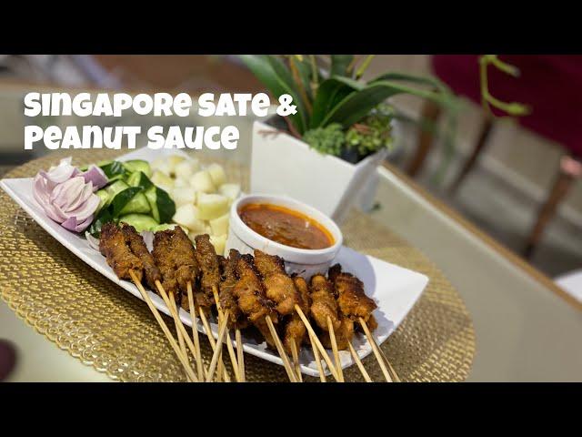 Singapore Sate (Satay) & Peanut Sauce - No charcoal used !