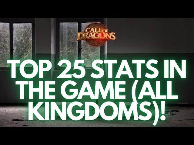 Call of Dragons | Top 25 Stats in the Game (All Kingdoms)! Servers, Alliances, Players, & More!