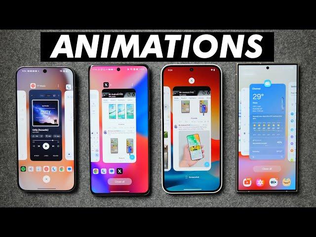 One UI 7 vs Nothing OS 3 vs OxygenOS 15 vs ColorOS 15 Animations - Which is the Smoothest UI?