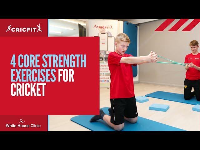 4 CORE STRENGTH EXERCISES FOR CRICKET | Exercises for Cricketers | Cricket Fitness Training