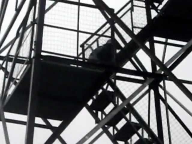 Most dangerous video Climbing the MT Beacon Fire tower 100mph winds Hurricane Sandy