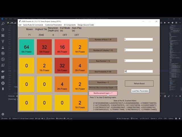 Python AI Plays 2048 (CMU 15-112 Final Proect)