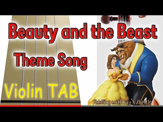 Beauty and the Beast - Movie Theme Song - Violin - Play Along Tab Tutorial