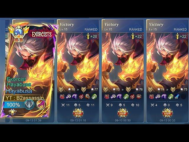 GLOBAL HAYABUSA WINSTREA PUSH MYTHICAL IMMORTAL |TOP GLOBAL HAYABUSA -Mobile Legends