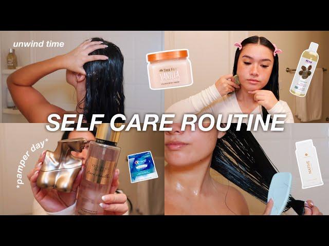 RELAXING SELF CARE DAY  | pamper routine, *everything* shower, hair & skincare, + more!