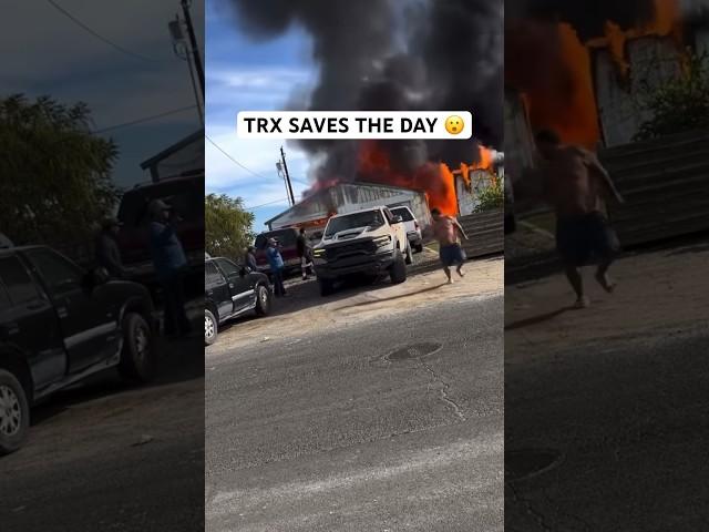 RAM TRX SAVES CARS FROM HOUSE FIRE… REAL SUPERHERO #ram #dodge #trx #mopar #cars