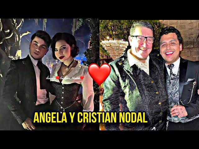 ANGELA AGUILAR Y CRISTIAN NODAL CON SUS FANS EN EL FESTEJO DE CRISTY NODAL