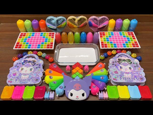 COLORFUL KUROMI PIPING BAGS | Mixing Random Things into FLUFFY Slime I Relaxing slime videos