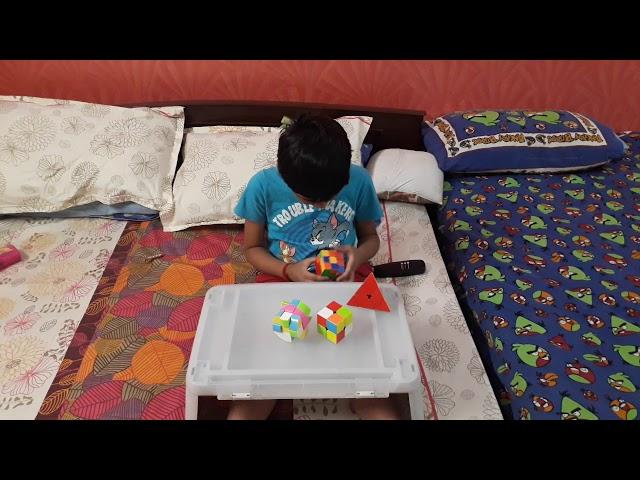 Pranav solving multiple Rubik's cube..Amazing