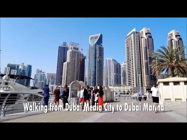 4K HDR 60FPS Walking from Dubai Media City to Dubai Marina | Dubai UAE 